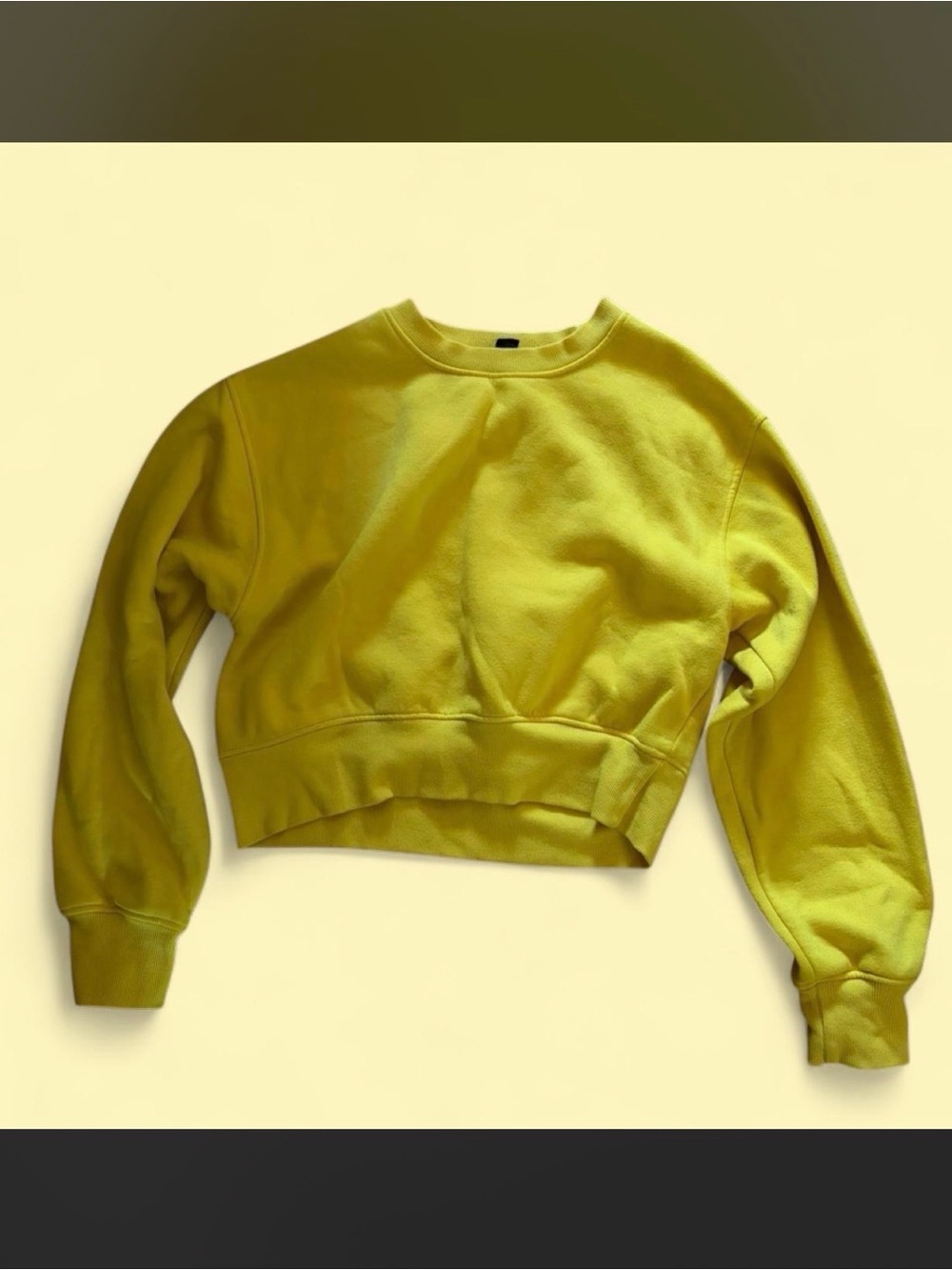 Forever 21 Lemon Yellow Cropped Crewneck Sweatshirt